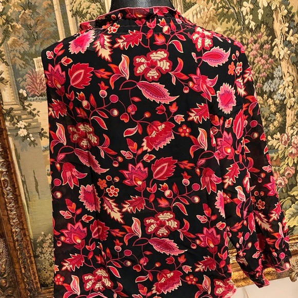 Jose Women's Pull Over Blouse Tie Neckline - Picture 6 of 7